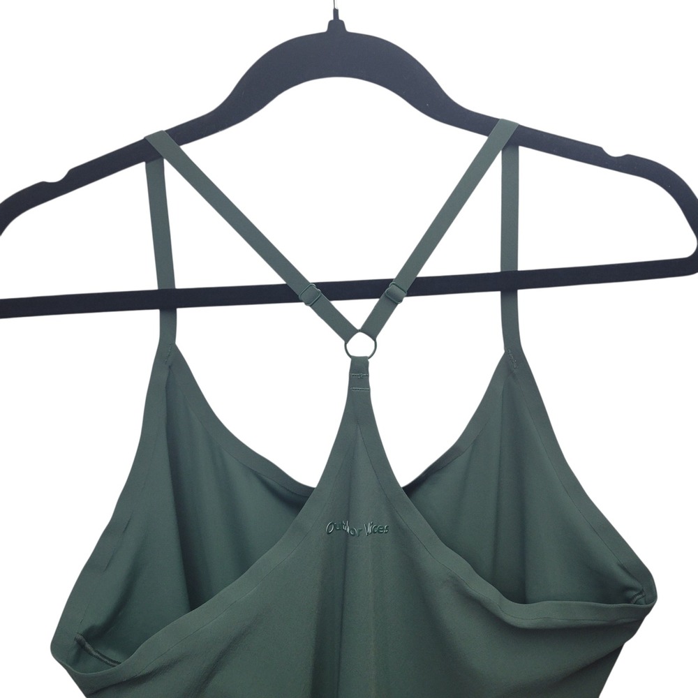 Outdoor Voices Exercise Dress Dark Green Racerback Built-in Shorts Pockets Sz M - Picture 3 of 9
